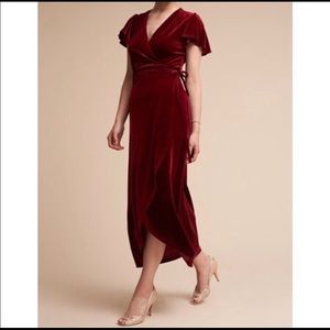 Velours wrap dress from Anthropologie